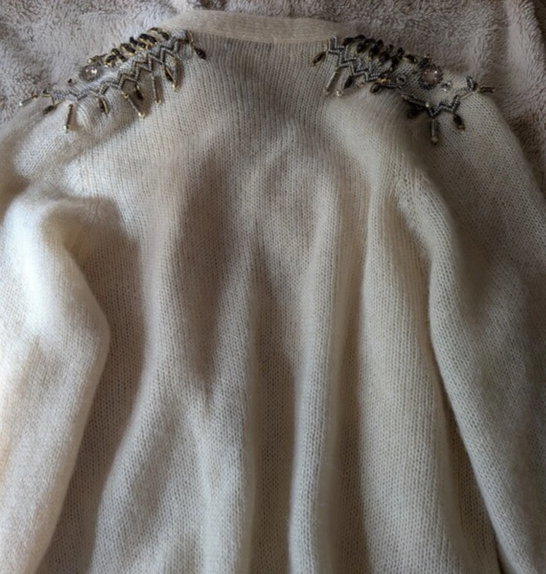 Warm vintage 80s angora sweater cardigan - photo 3