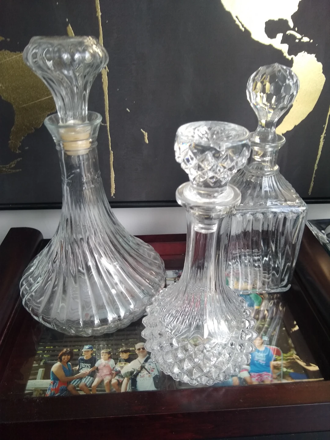Set of 3 Glass Decanters