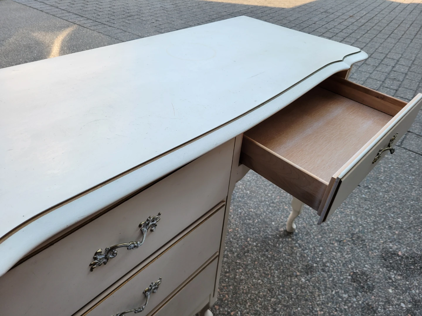 Vintage French Provincial Off-White Vanity Desk / Writing Desk - photo 5