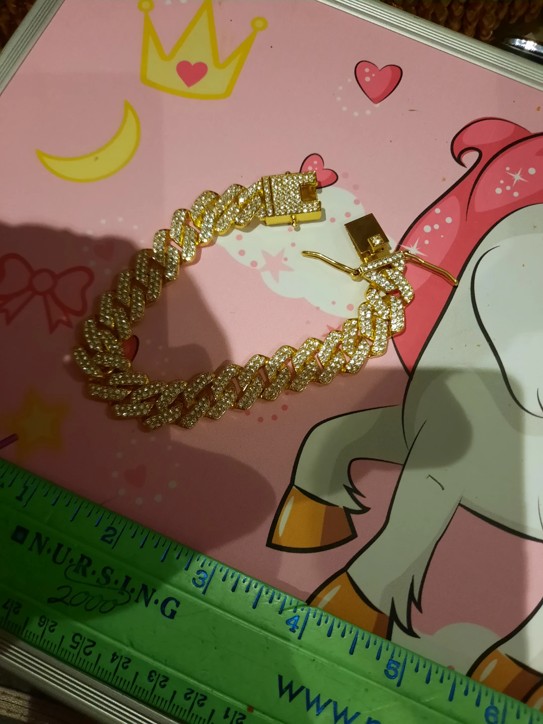 Gold-tone Iced Out Cuban Link Bracelet - photo 5