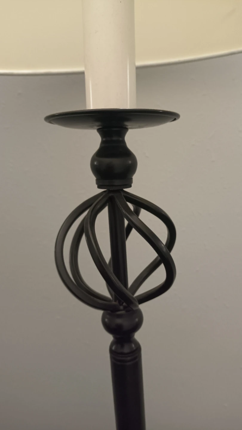 Black Torchiere Floor Lamp with Drum Shade - photo 2