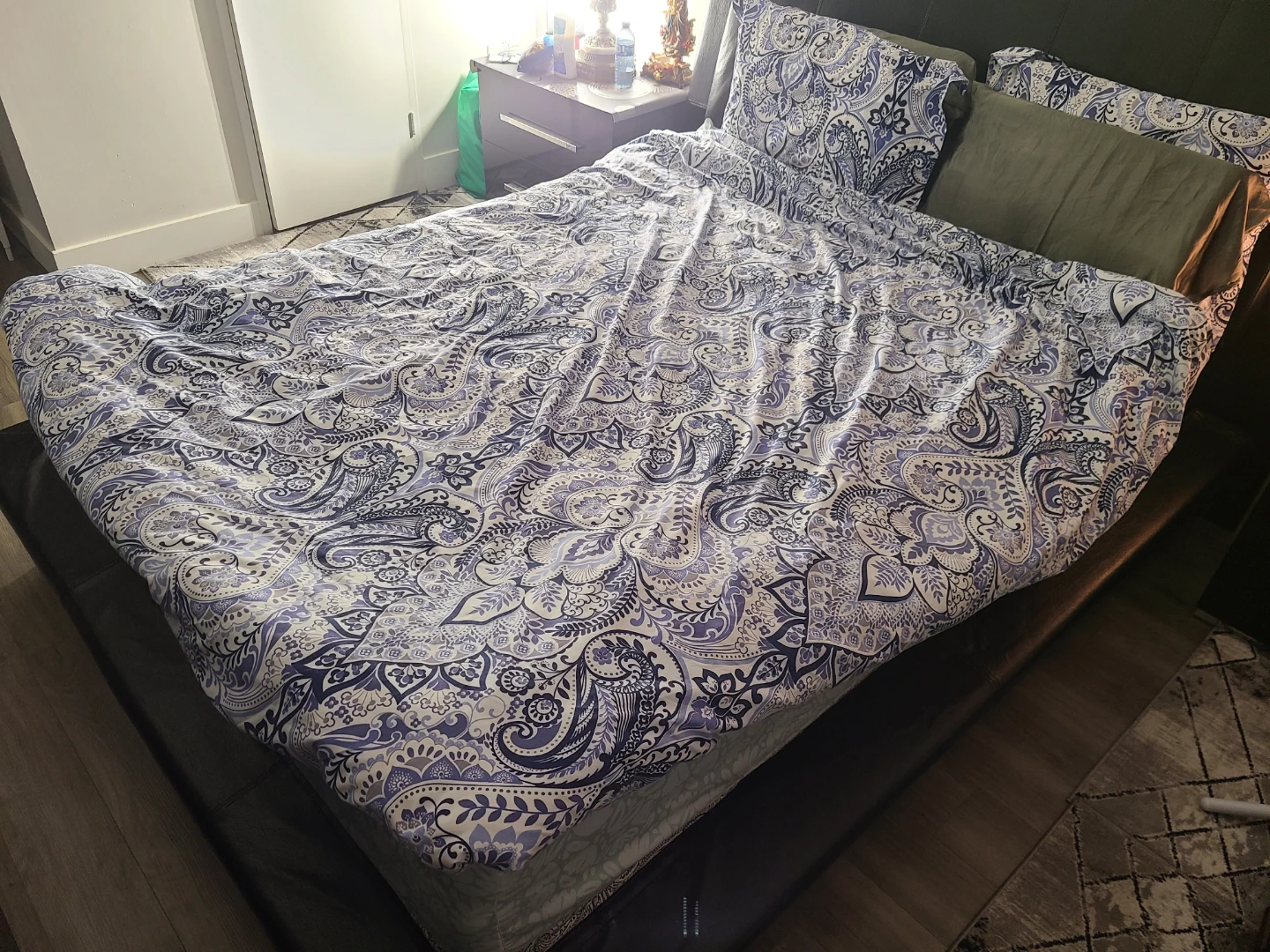Black Faux Leather Bed Frame