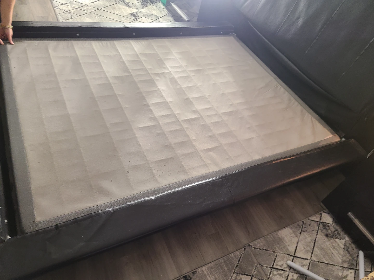 Black Faux Leather Bed Frame - photo 5