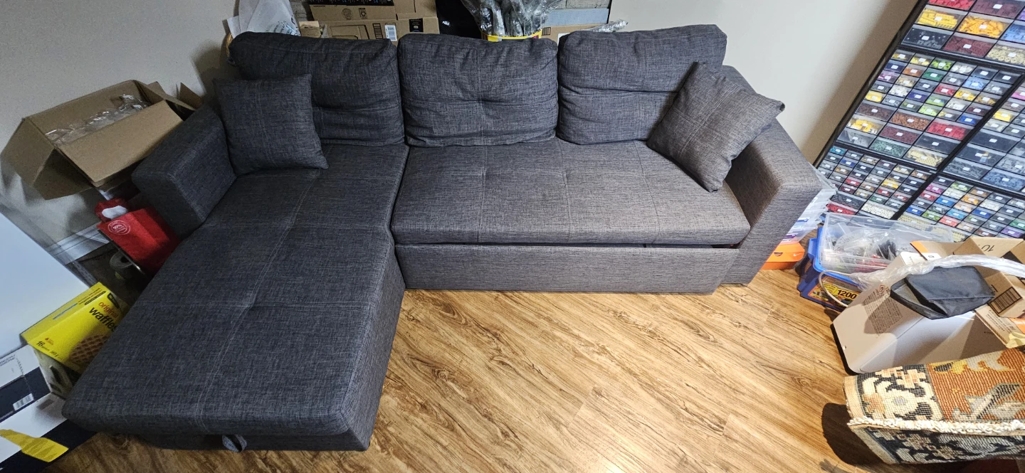 Dark grey sectional sofa bed - photo 3