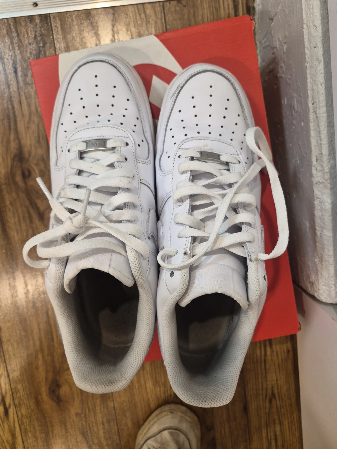 Nike Air Force 1 White Sneakers - Size 11 - photo 5