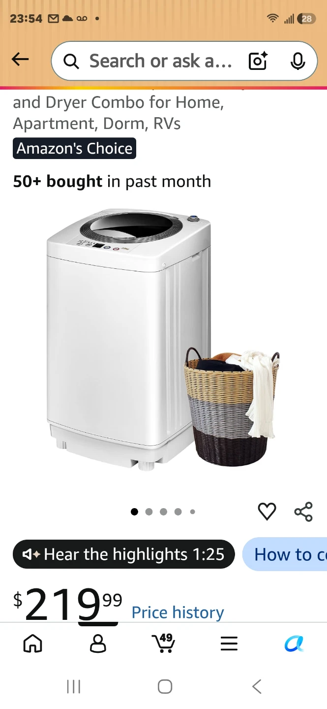 Costway Portable Washing Machine 8lbs Capacity