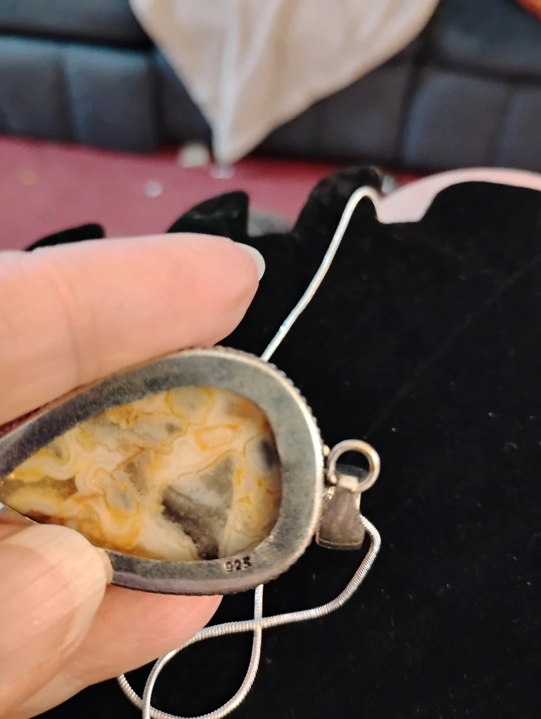 Sterling Silver Crazy Lace Agate Necklace - photo 3