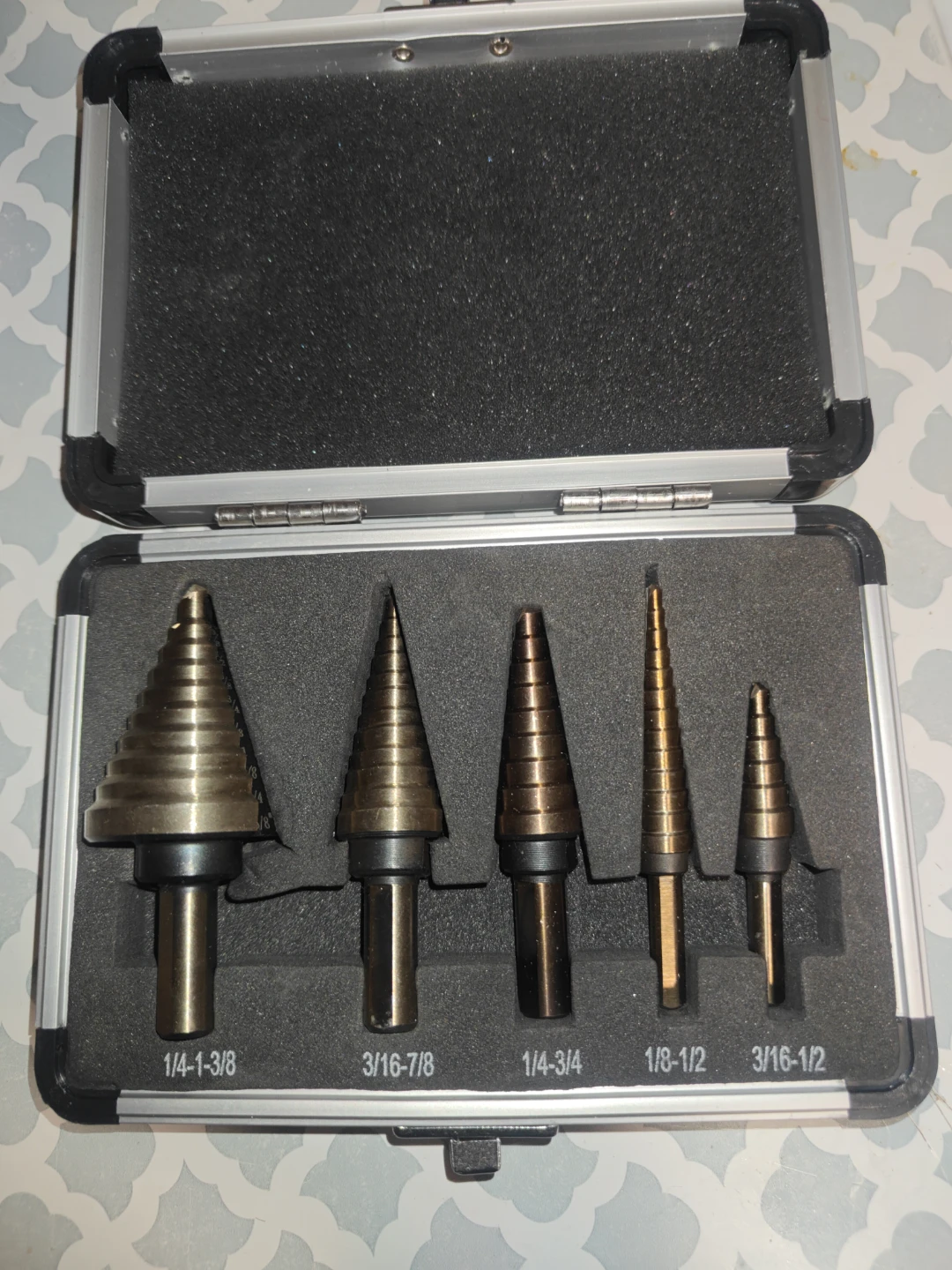 5 Piece Step Drill Bit Set