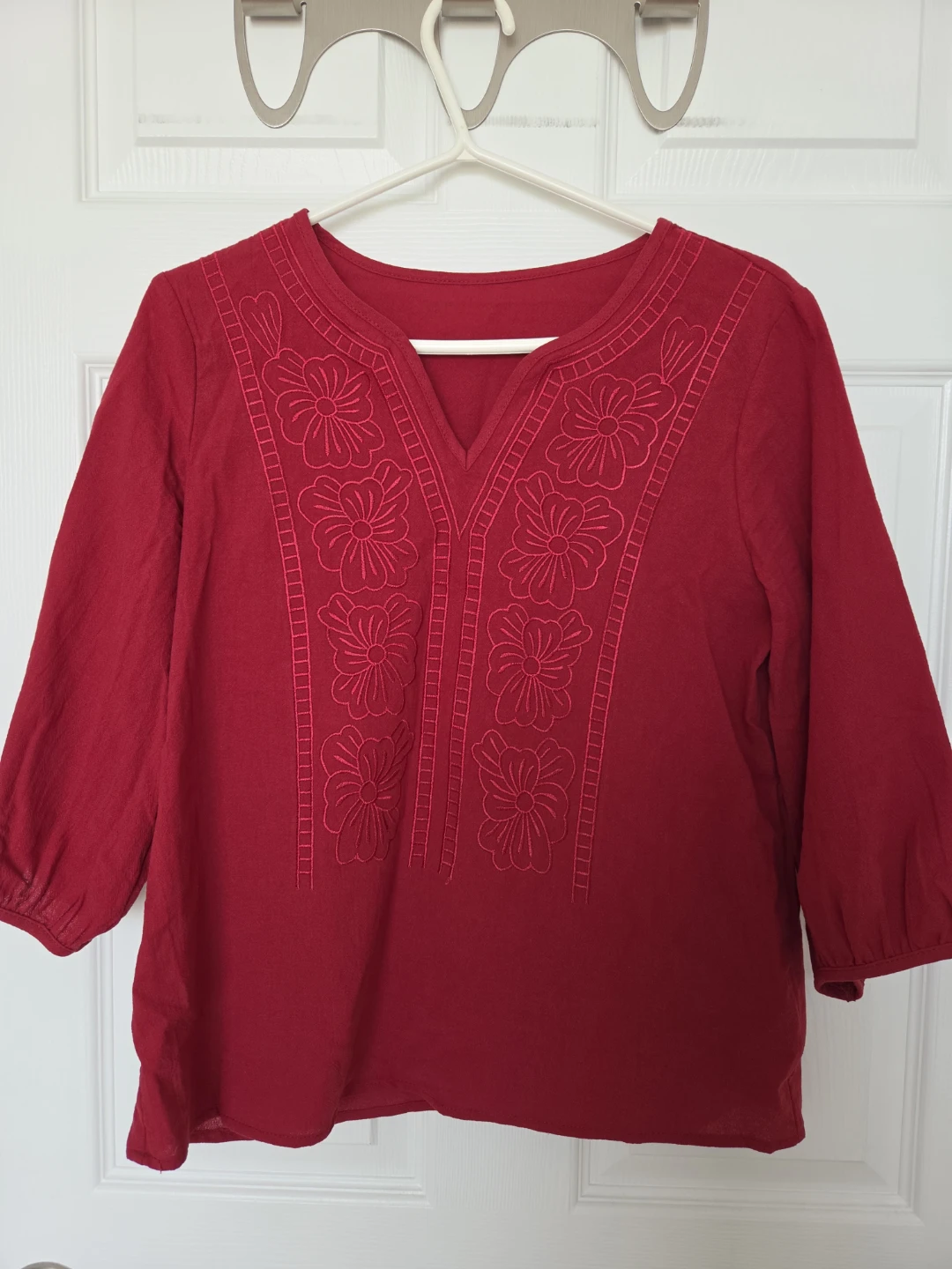 Red Embroidered Blouse - photo 2