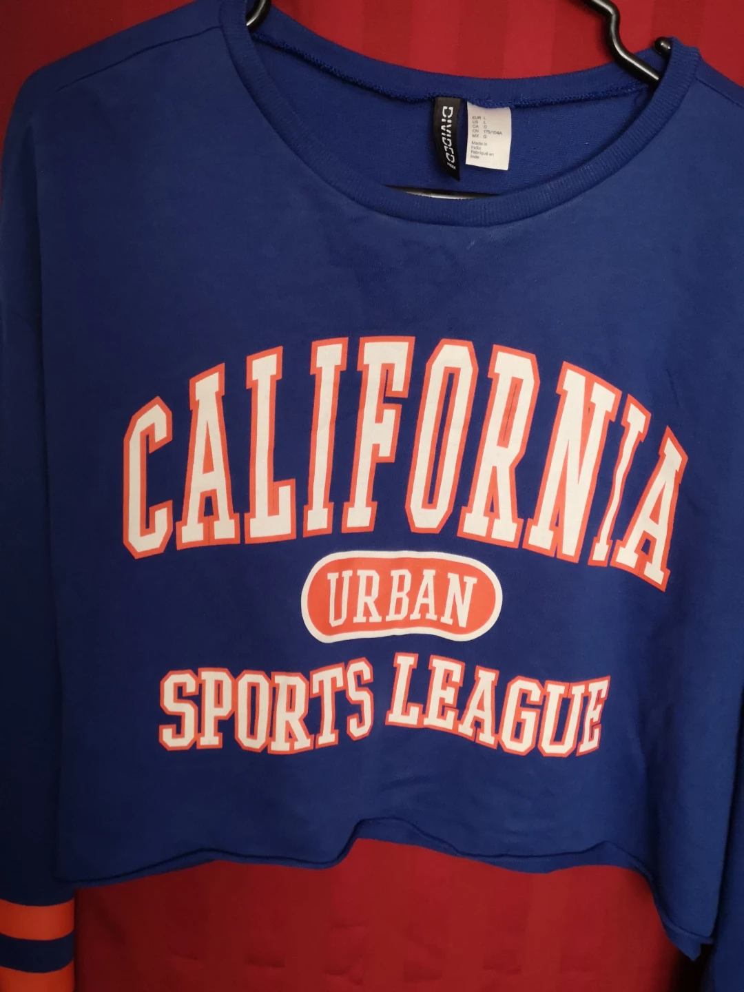 H&M Divided Blue California Cropped Long Sleeve Top - photo 2