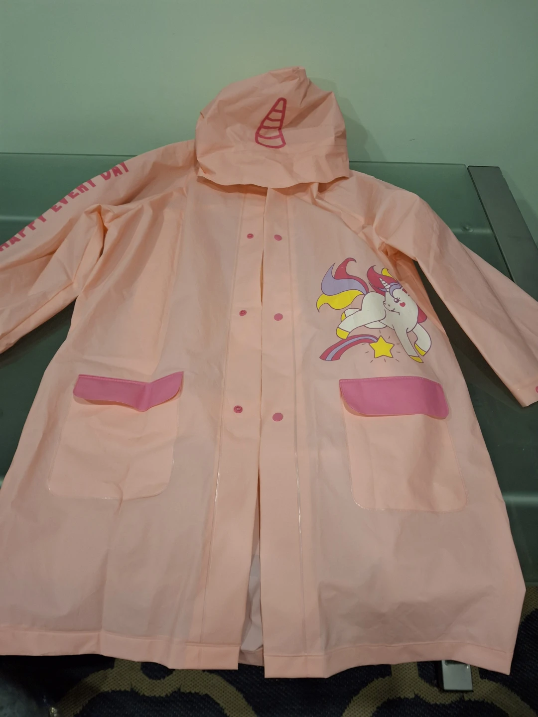 Kids Unicorn Raincoat Size XL