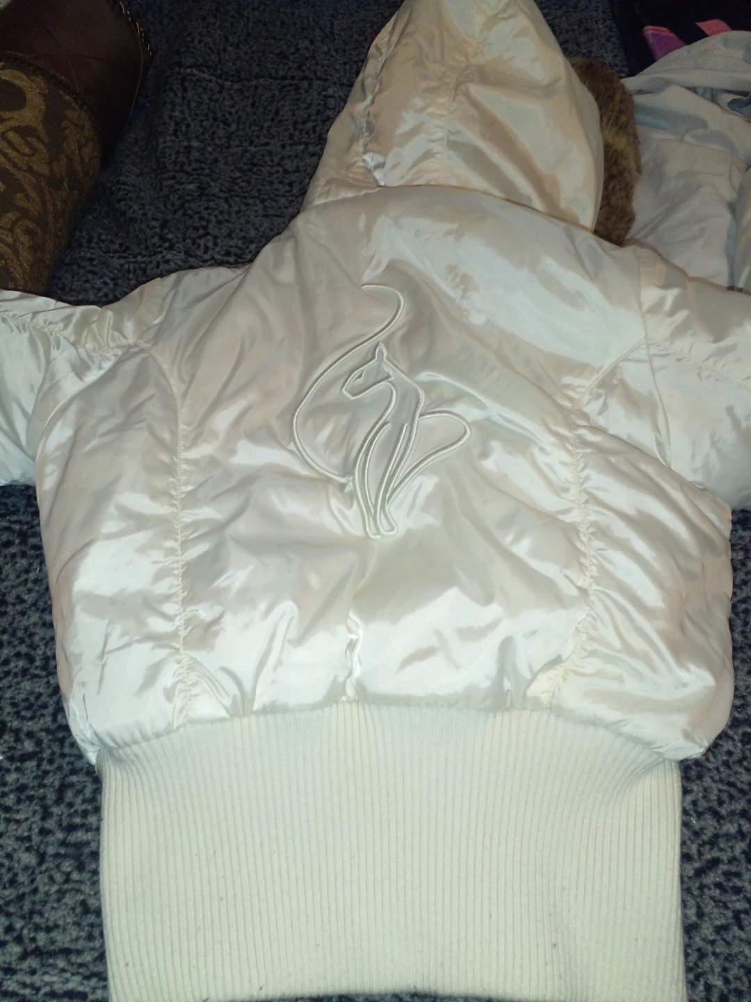 Baby phat White Puffer Jacket with Faux Fur Trim - photo 2