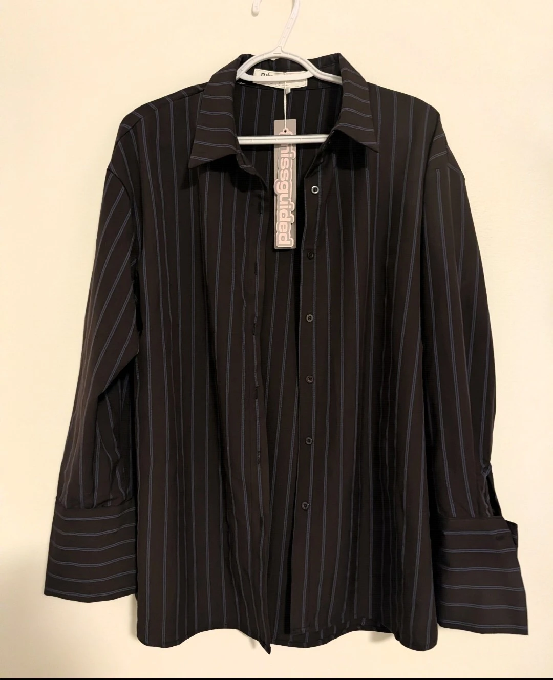 Pinstripe Button-Up Shirt
