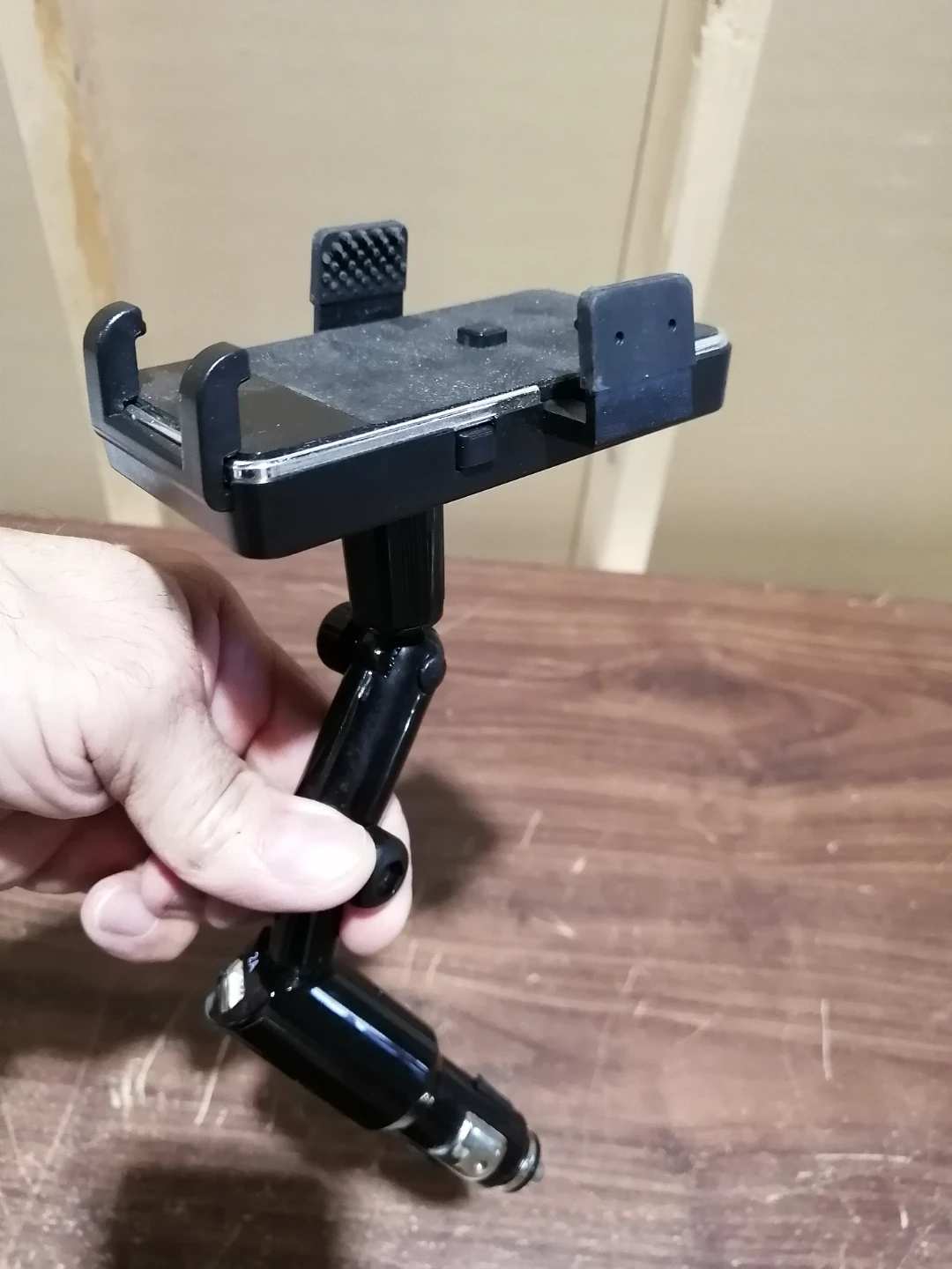 Black Car Phone Mount with Charger - photo 2