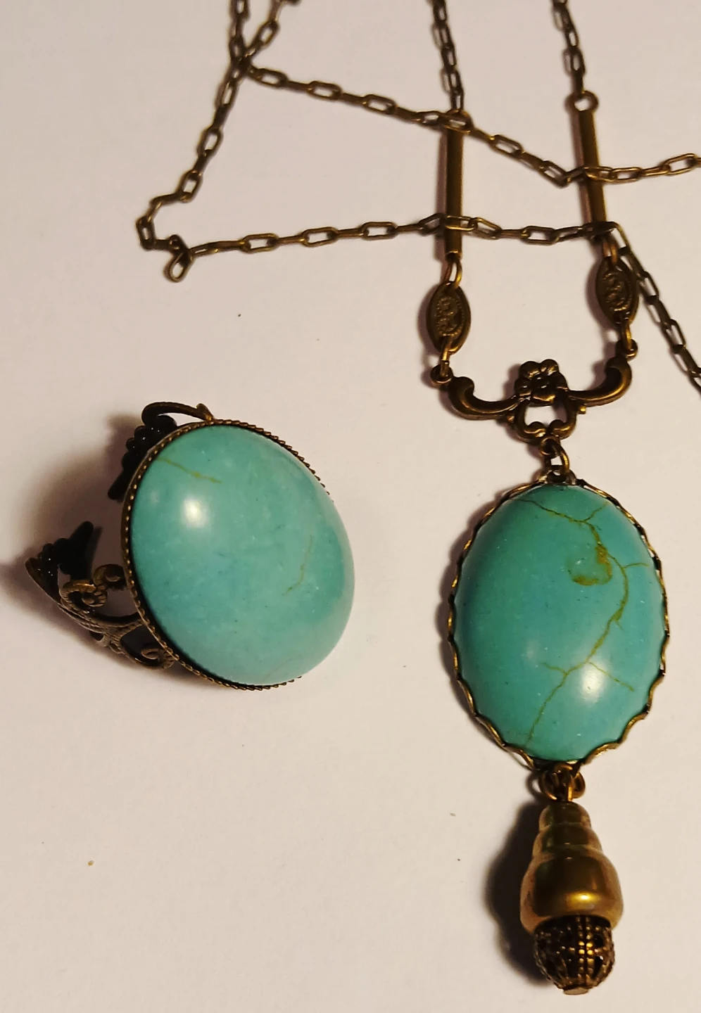 Turquoise Necklace and Ring Set - photo 2