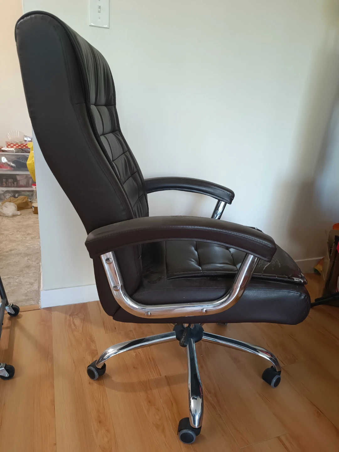 Brown Faux Leather Office Chair - photo 2