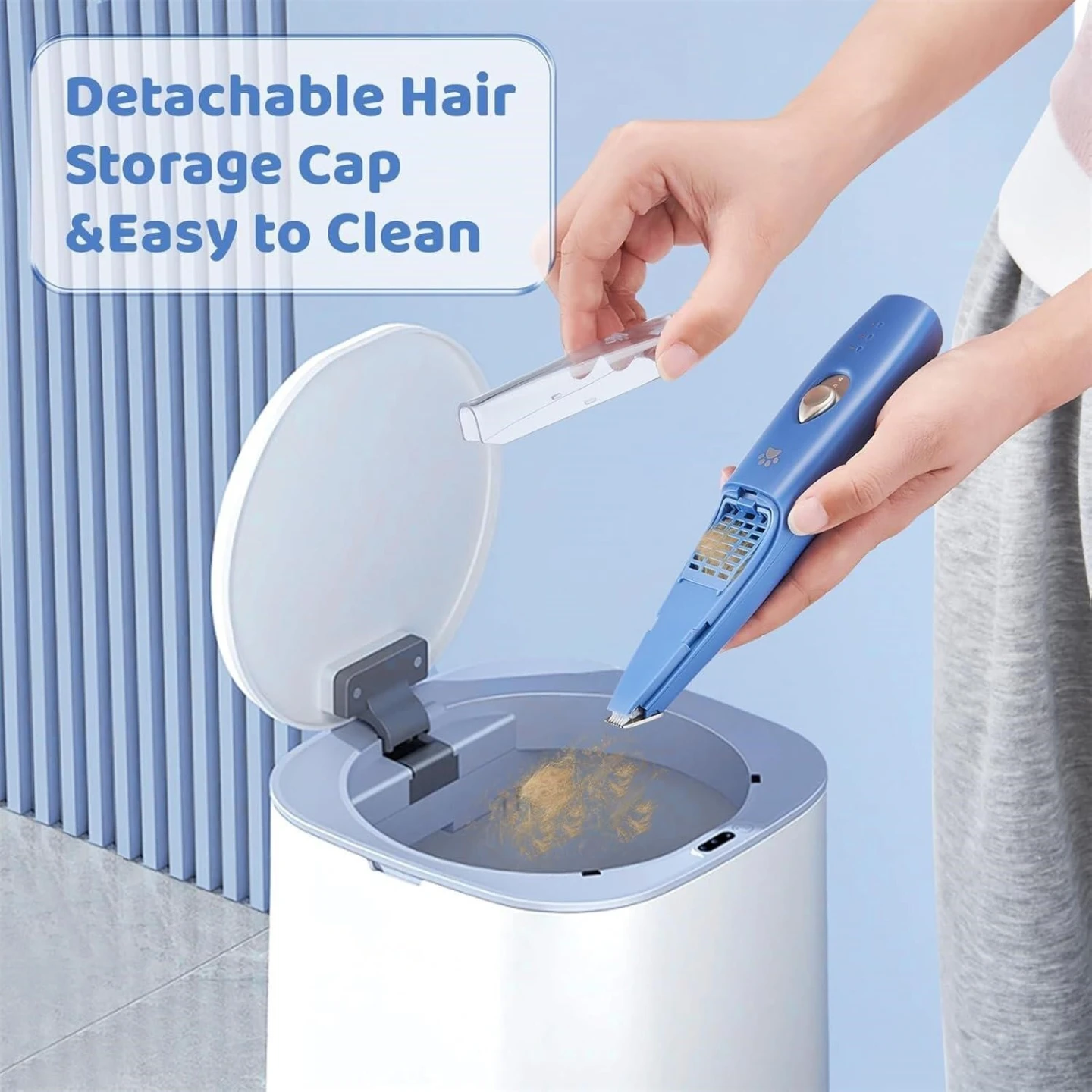 Blue Pet Paw Trimmer with Detachable Hair Storage - photo 4