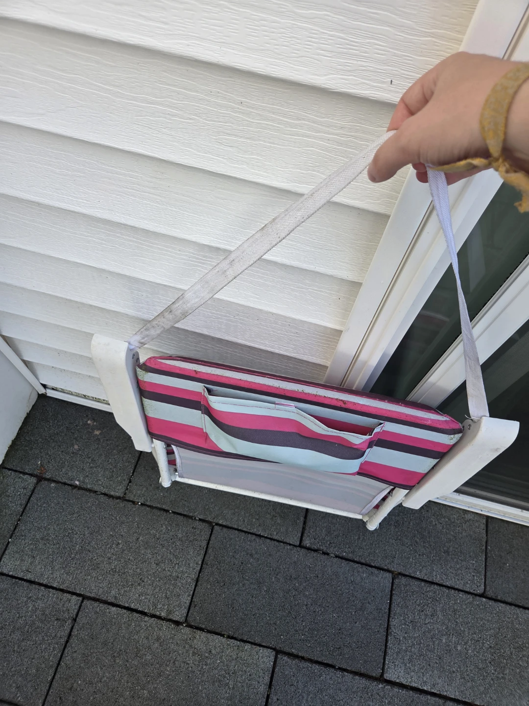 Striped Folding Chair with Side Pocket - photo 4