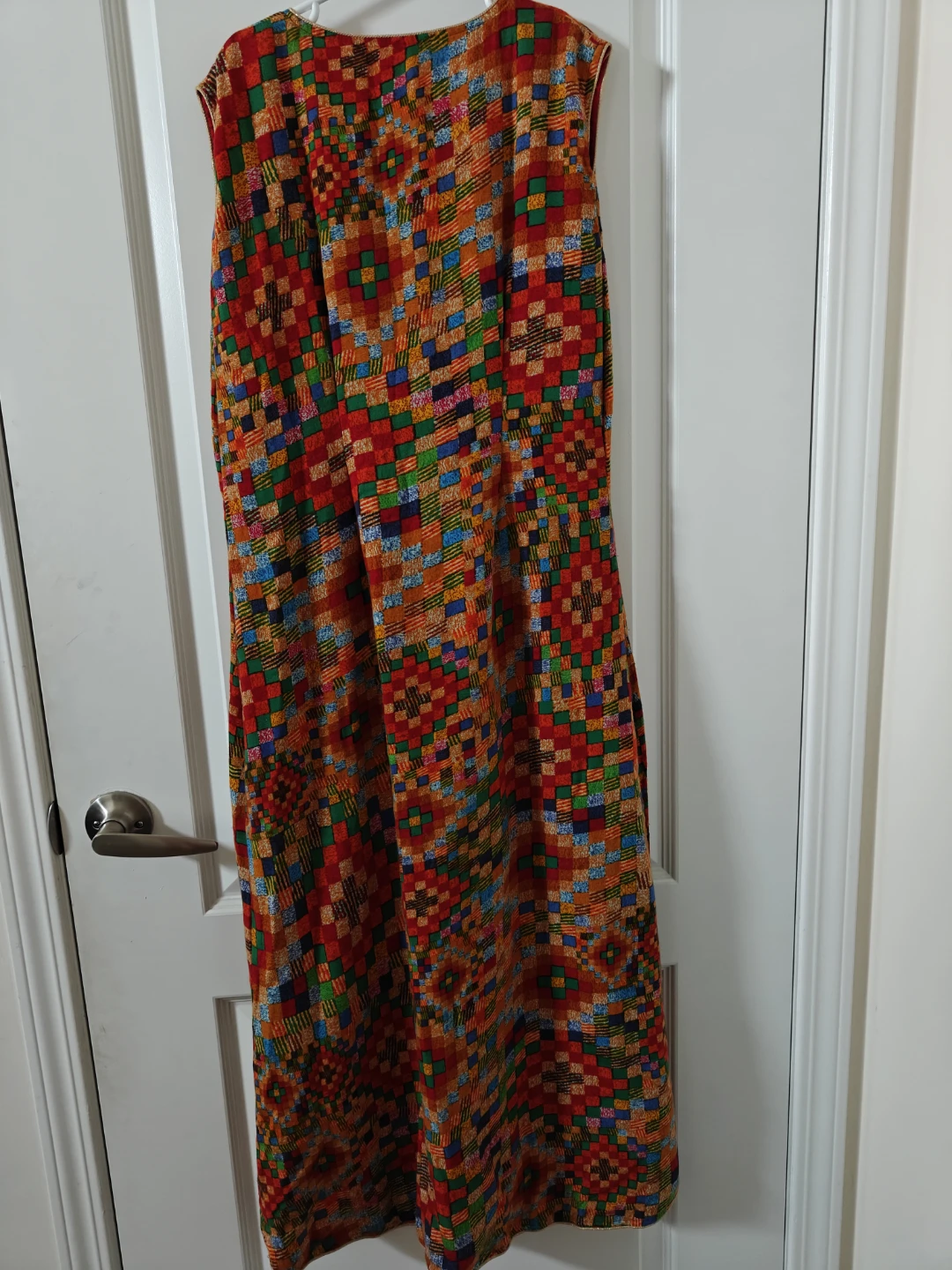 Maxi Vest Dress - Vibrant Geometric Pattern