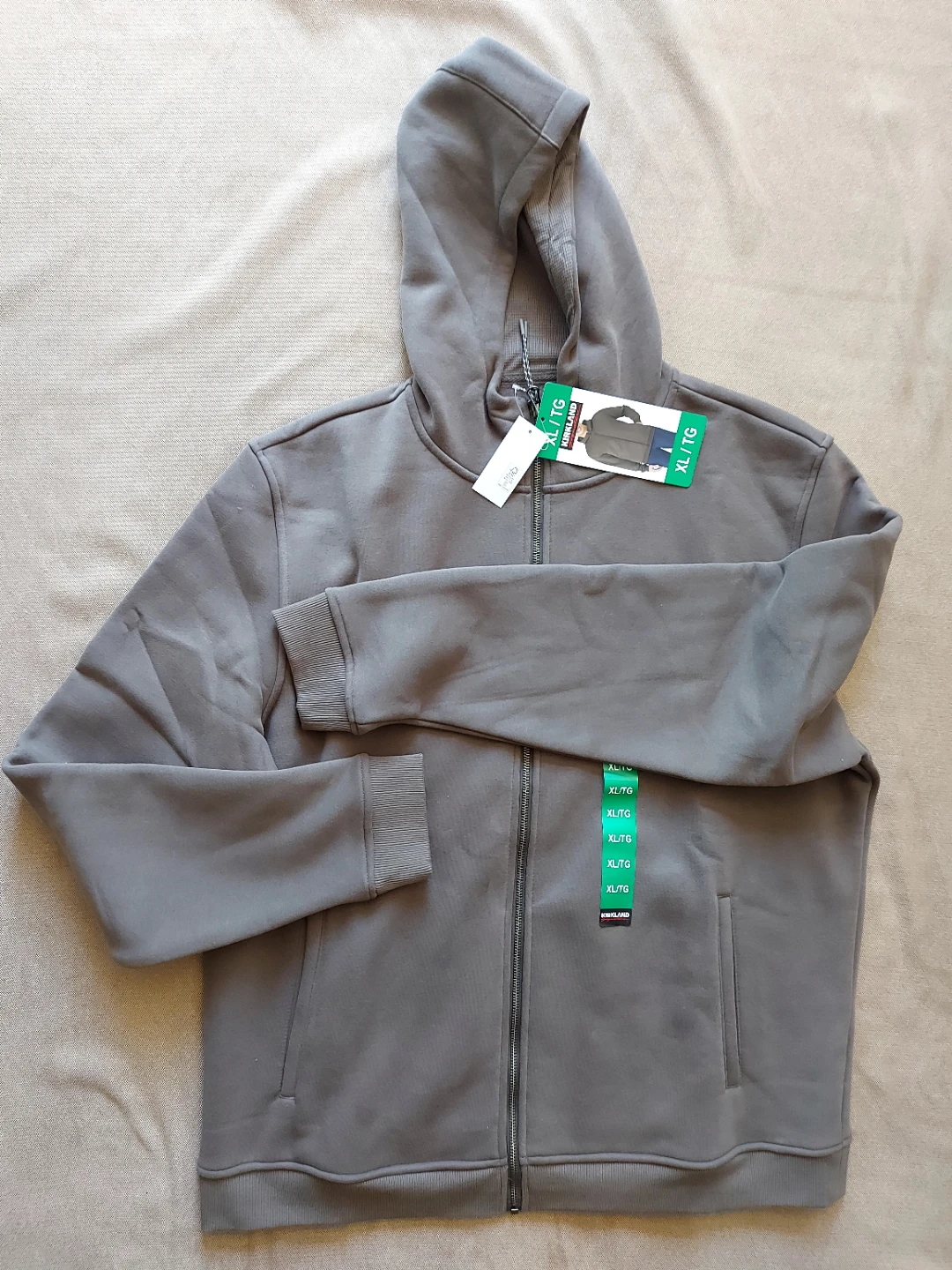 Very warm and thick Kirkland Signature XL grey zip up hoodie - photo 5