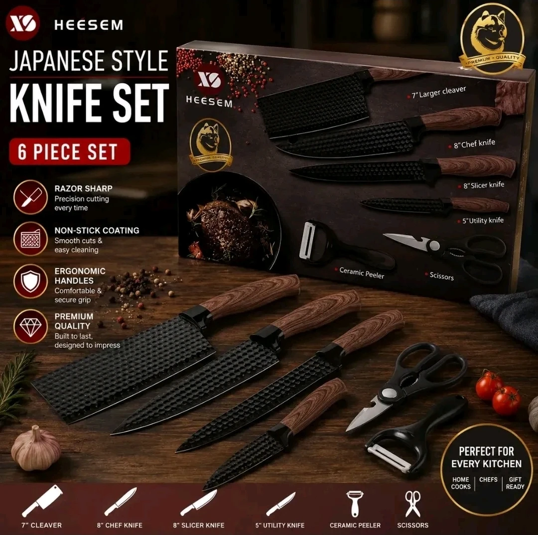 ❤️ Japanese Style Knife Set - 6 Piece Set