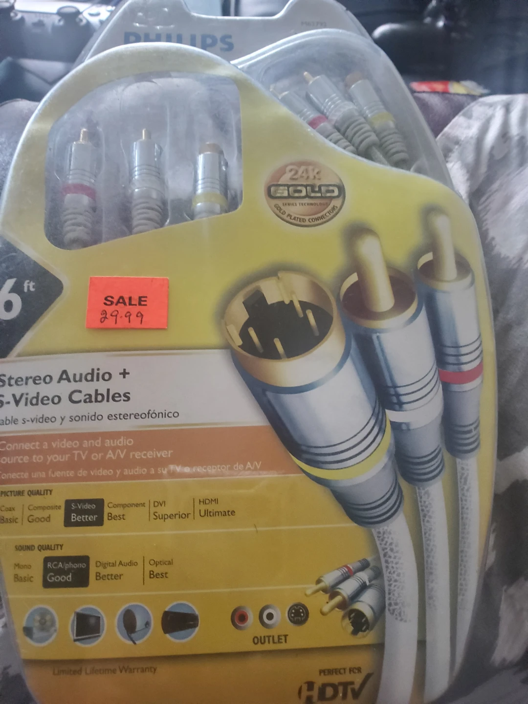 Philips 6ft Stereo Audio + S-Video Cables