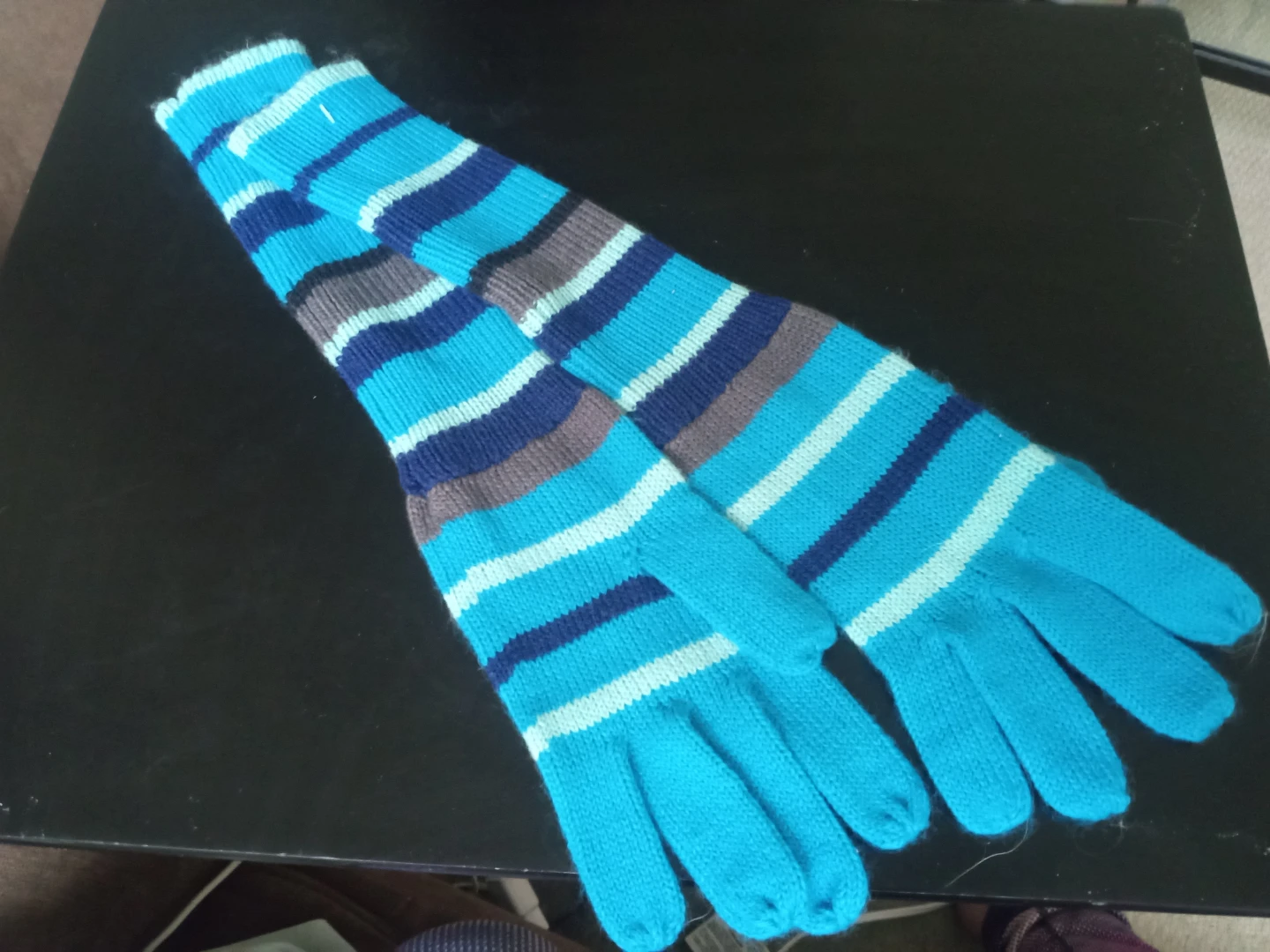 Striped Knit Gloves - photo 2