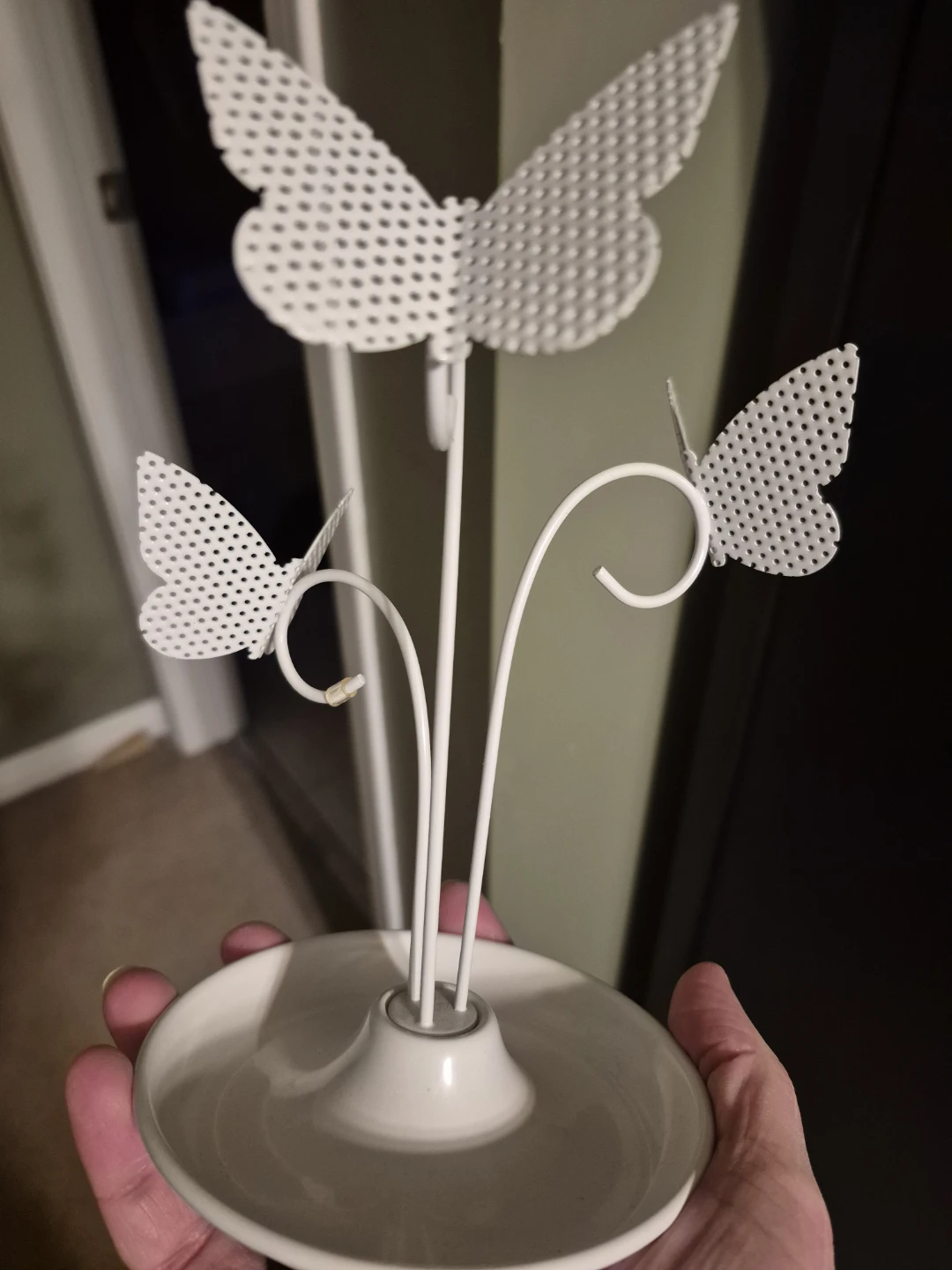 White Butterfly Jewelry Stand