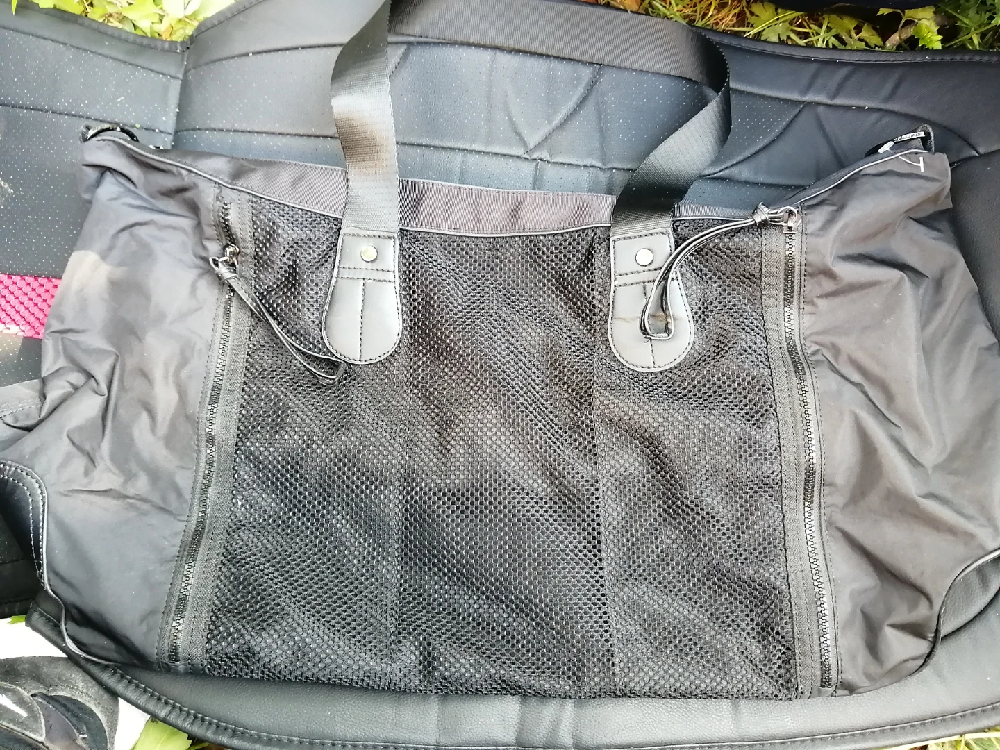Black Duffle Bag with Mesh Panel - photo 2