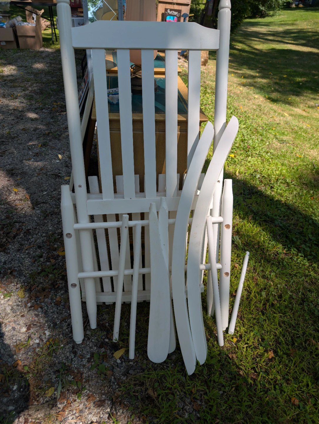 White Wooden Rocking Chair