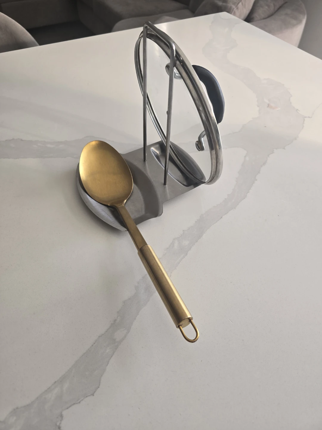 Stainless Steel Spoon Rest and Pot Lid Holder - photo 3