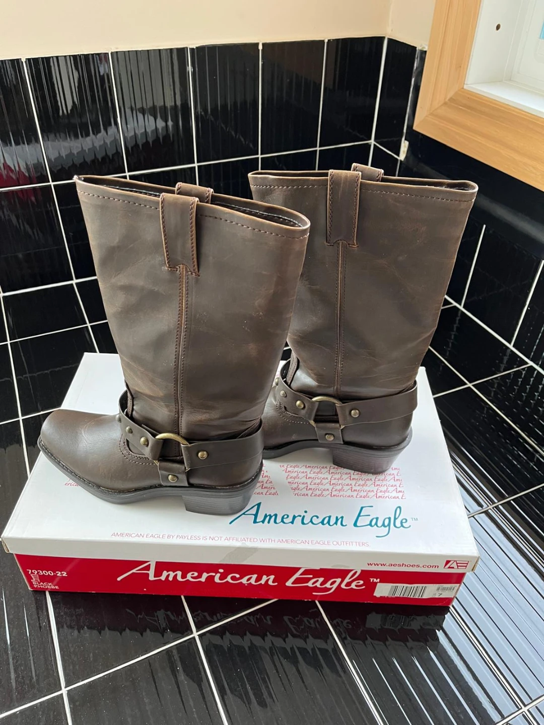 American Eagle Brown Leather Harness Boots - Size 7 - photo 3
