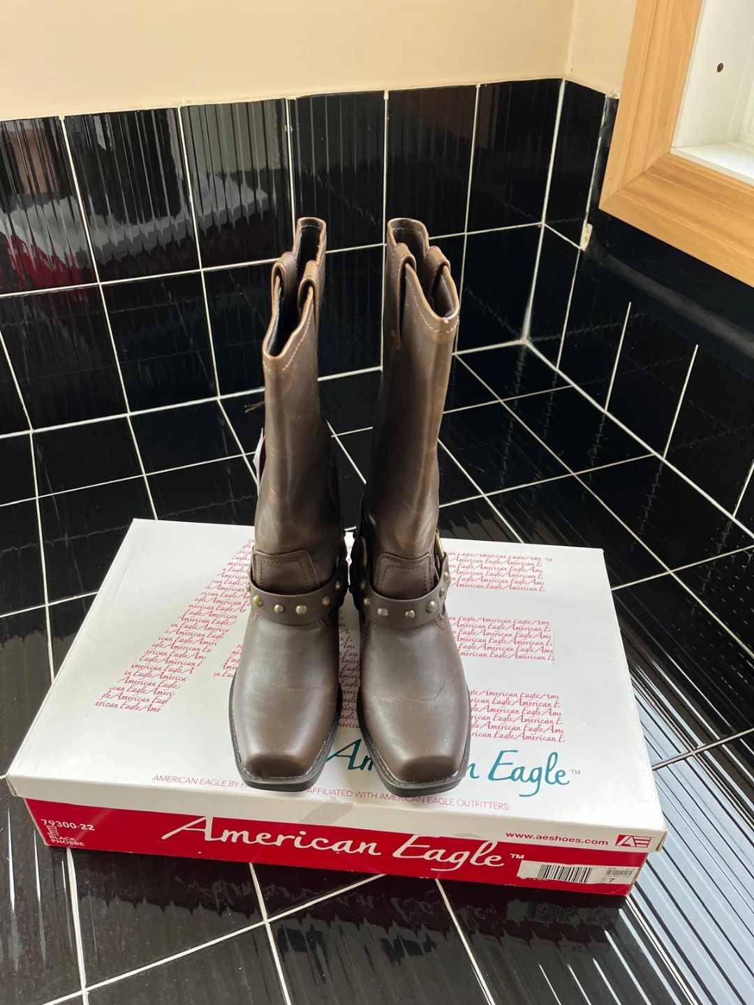 American Eagle Brown Leather Harness Boots - Size 7 - photo 5