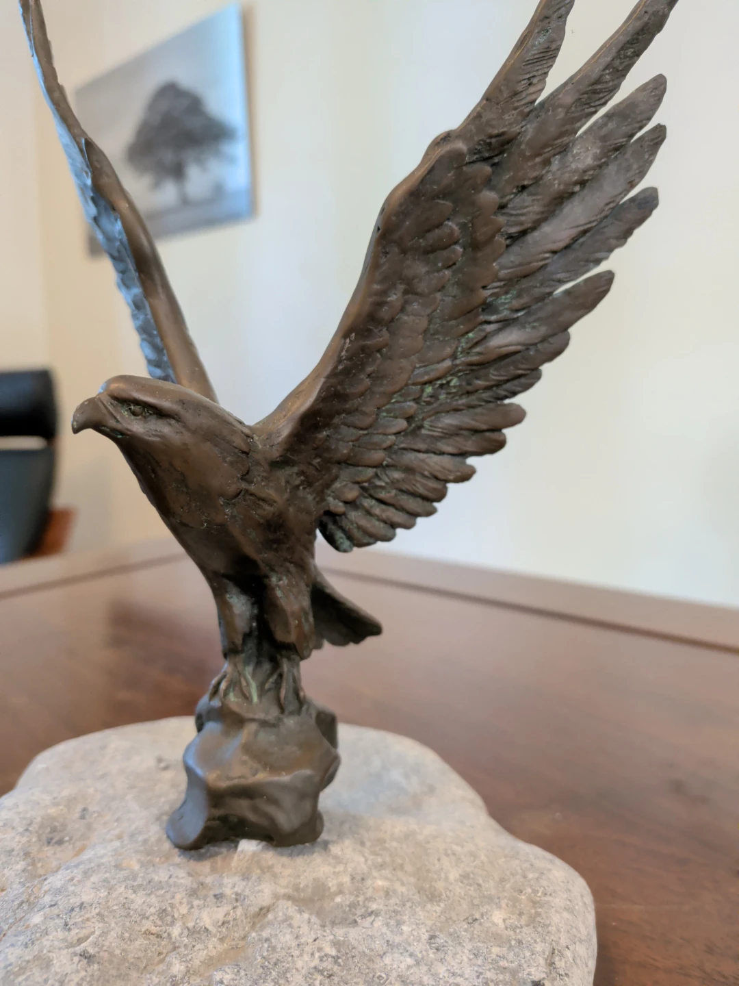 Bronze Eagle Statue on Rock - photo 3