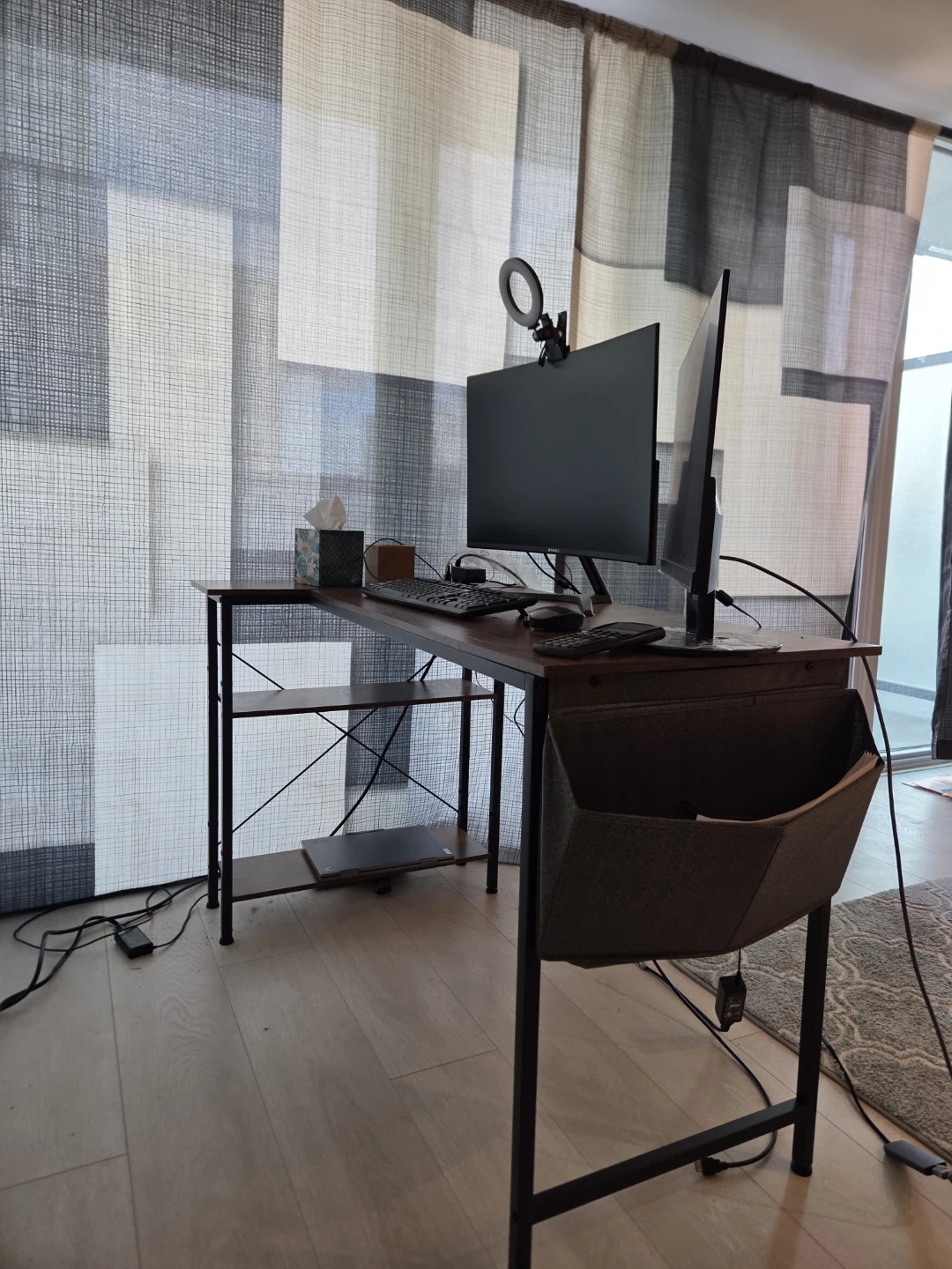 L shaped computer Desk with Shelves - photo 3
