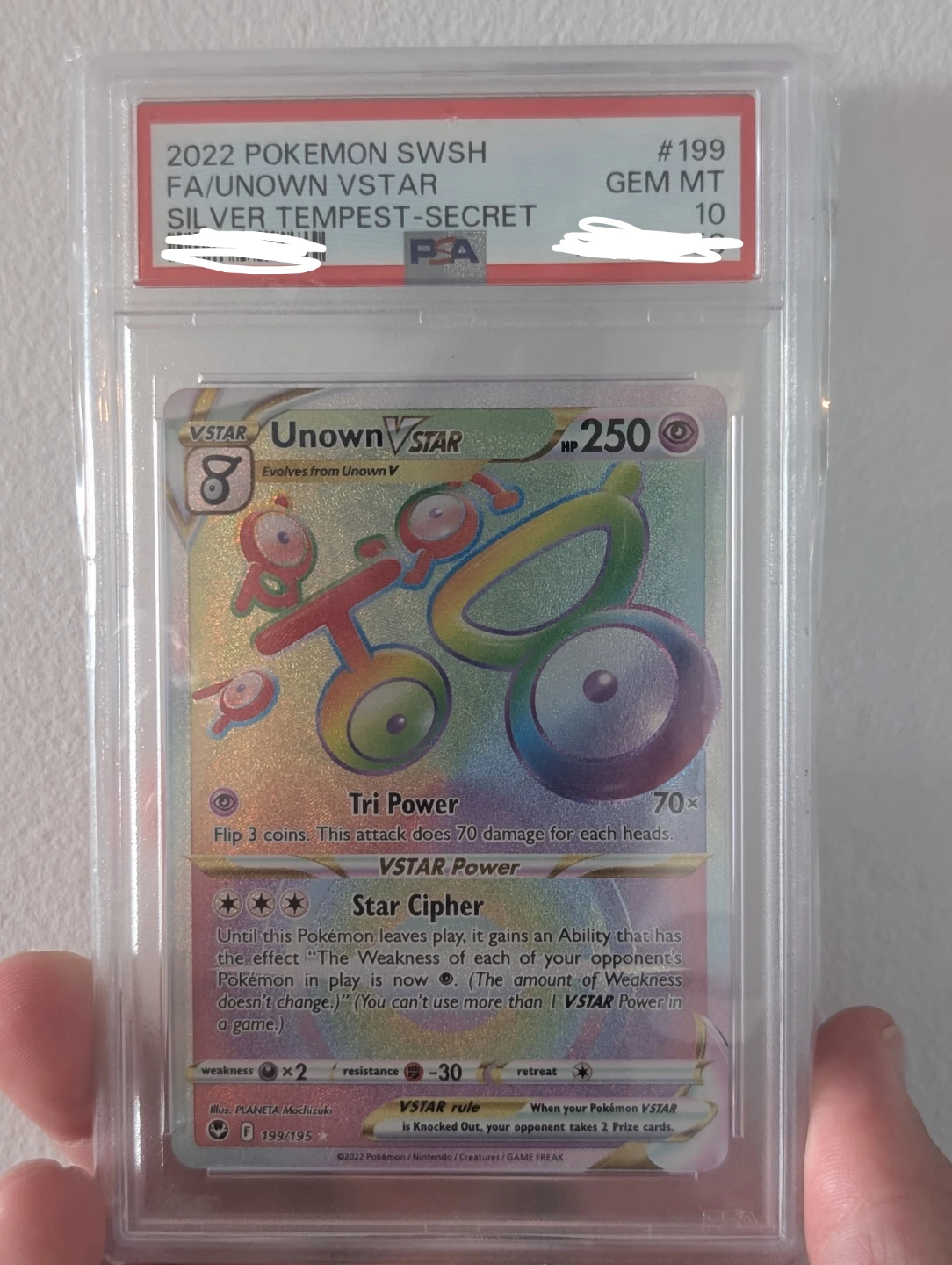 Unown VSTAR Silver Tempest 199/195 Secret Rare PSA 10 - Pokemon
