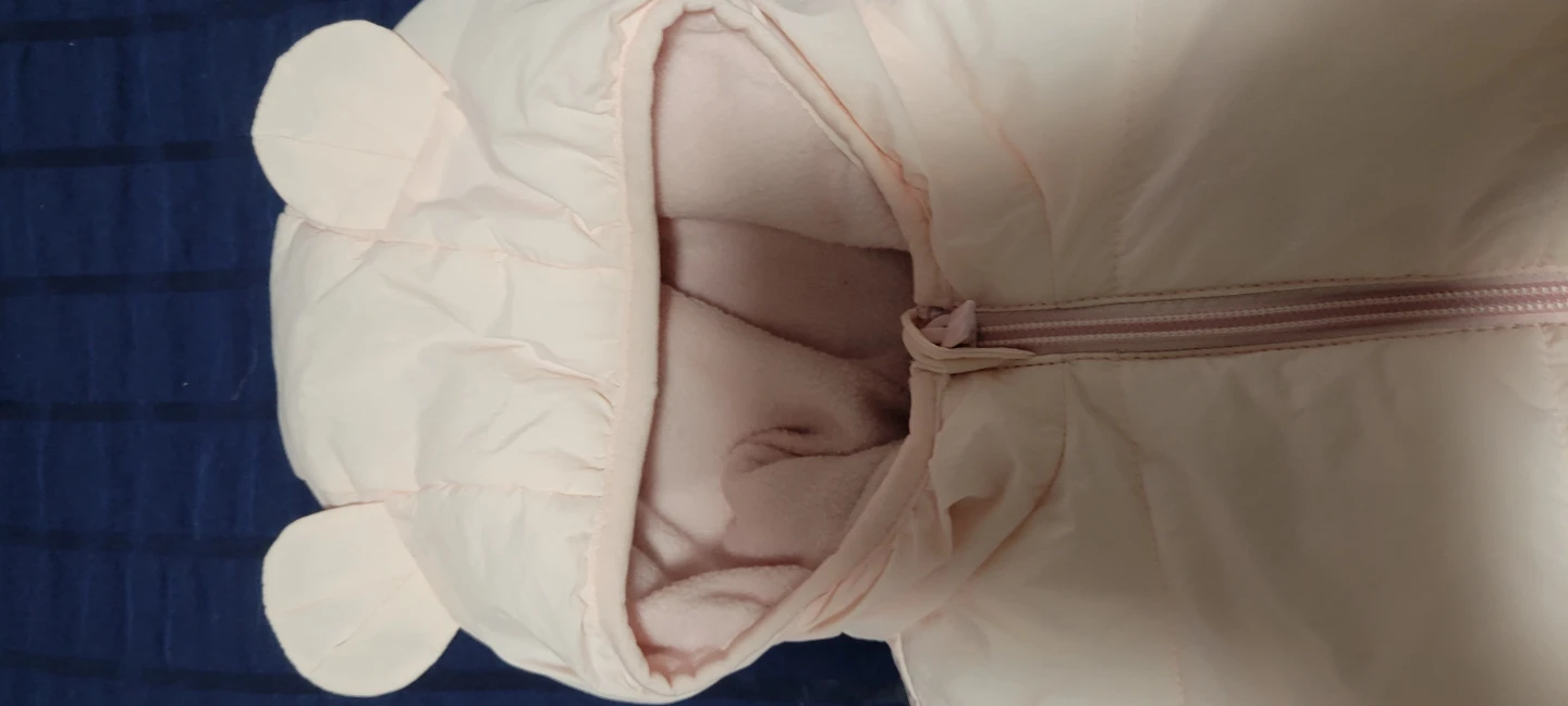 Baby Pink Puffer Snowsuit with Hood and Mittens - photo 2