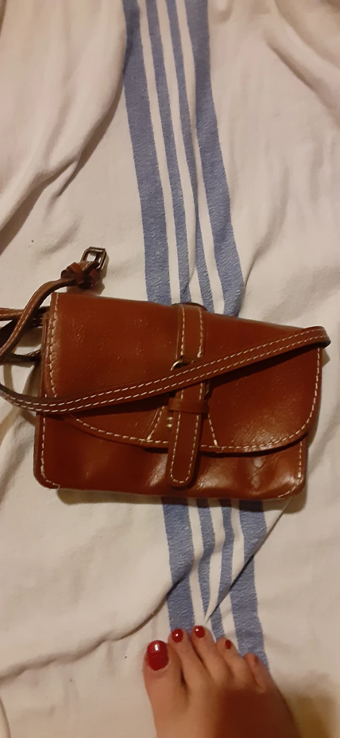Brown Faux Leather Crossbody Purse
