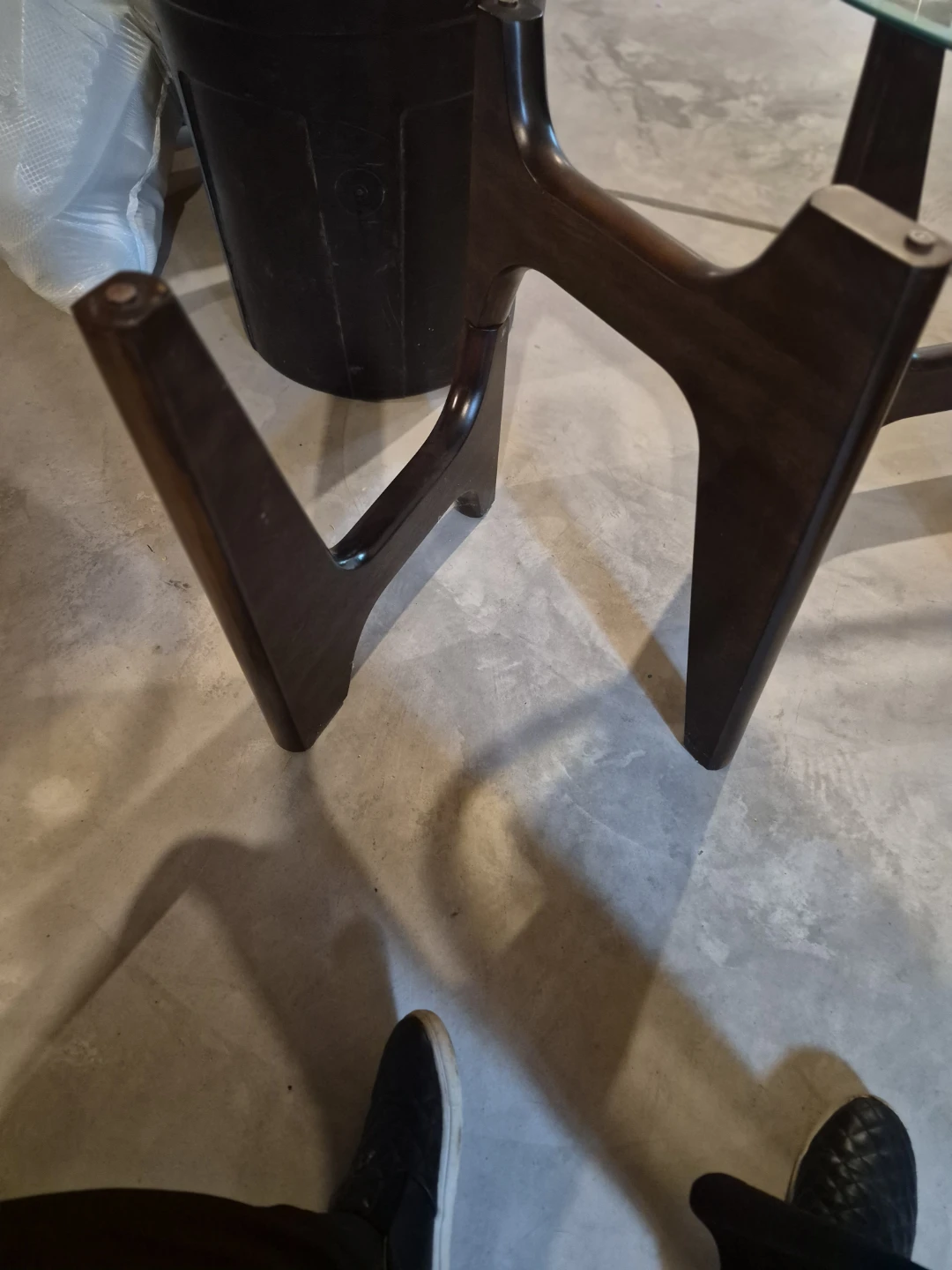 Vintage Glass Top Side Table - photo 4