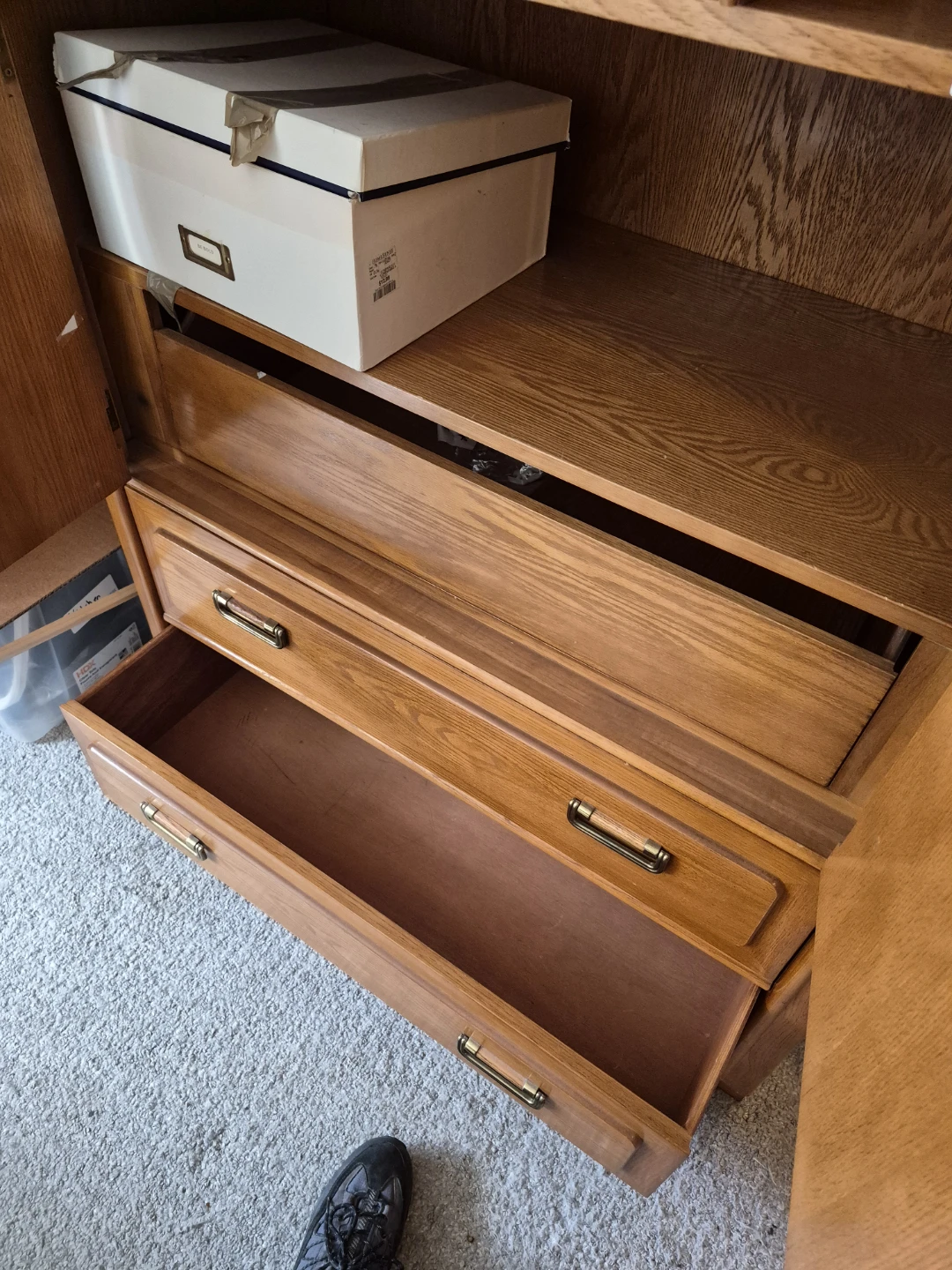 Vintage Wooden Armoire Wardrobe - photo 4