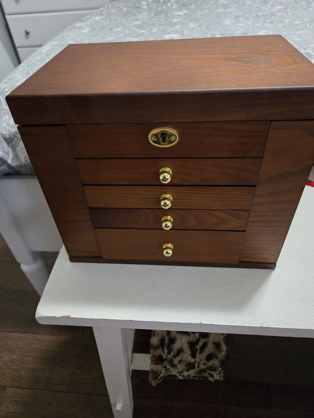 Wooden Jewellery Box with Drawers