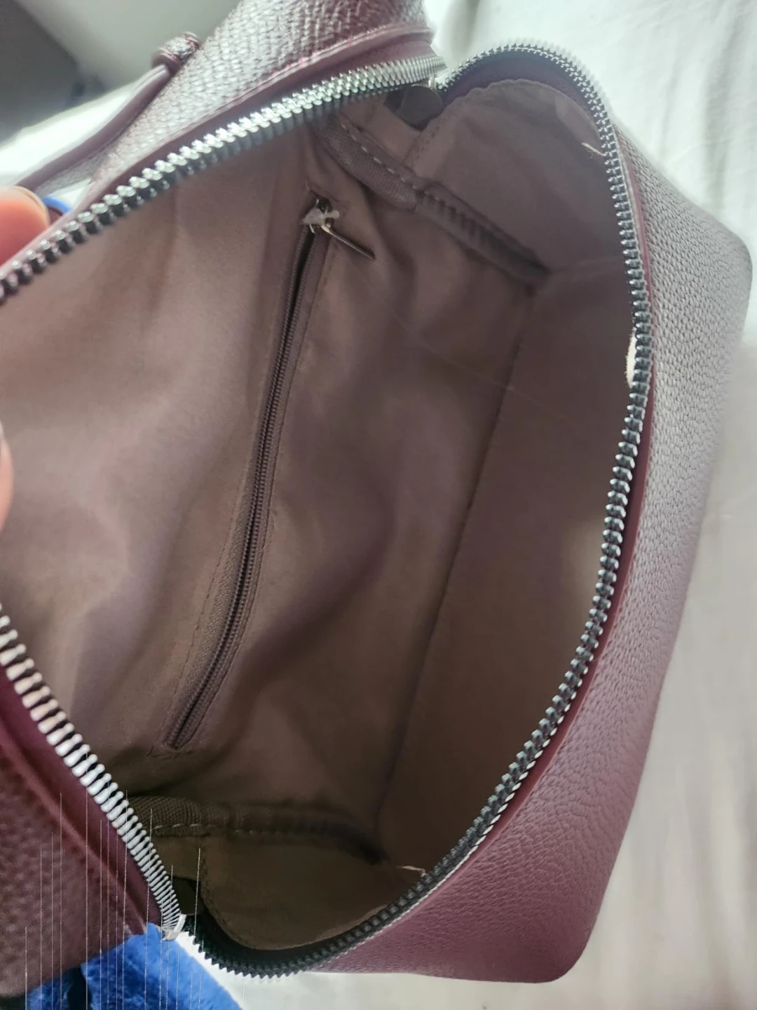 Maroon Faux Leather Vanity Case / Burgundy Bag - photo 3