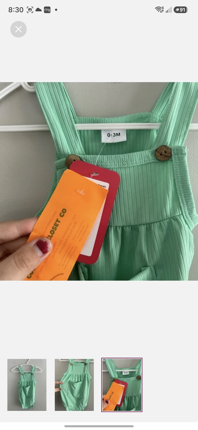 Baby Romper - Mint Green - photo 3