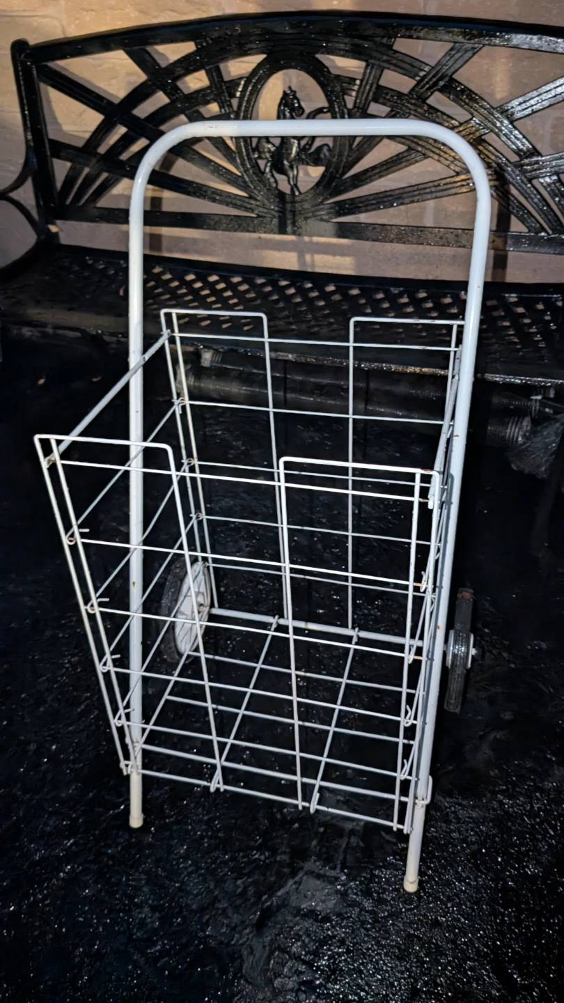 White Rolling Shopping Cart