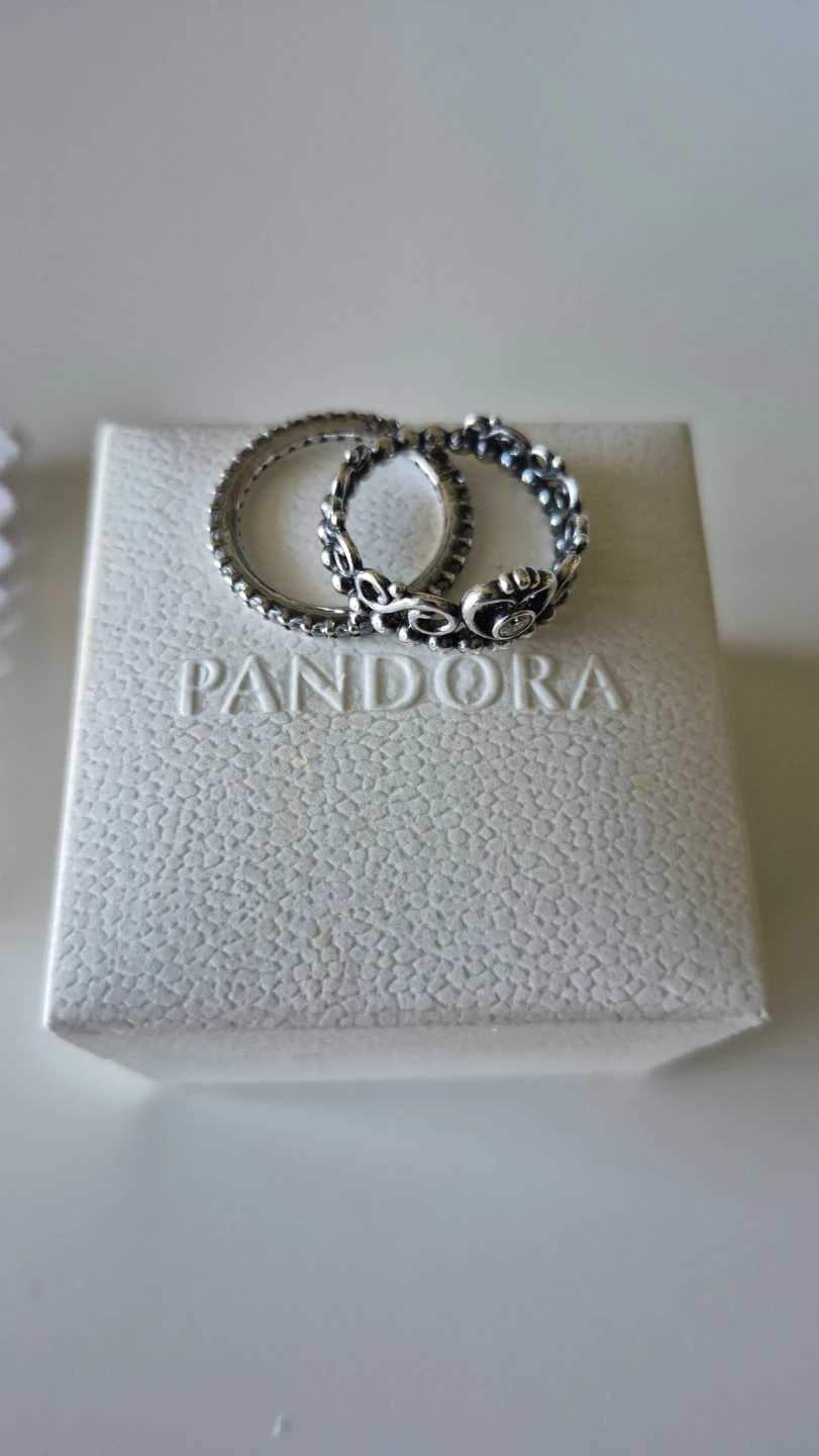 Pandora Sterling Silver Tiara and Eternity Ring Set - photo 3