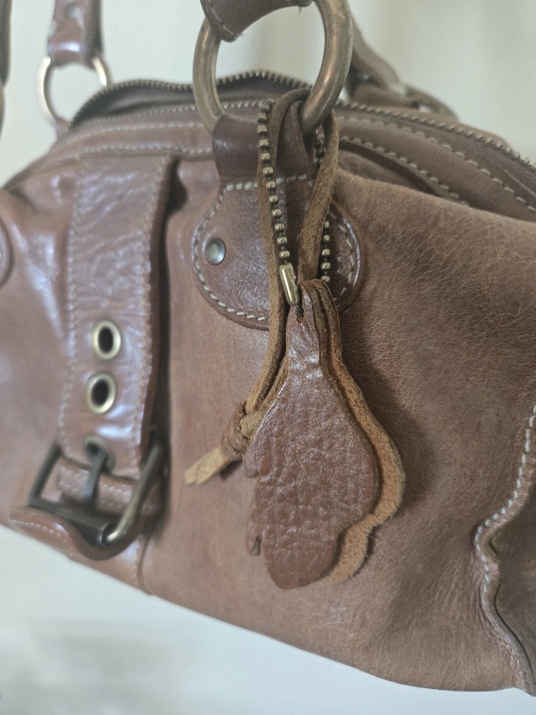 Vintage Roots Brown Leather Shoulder Bag