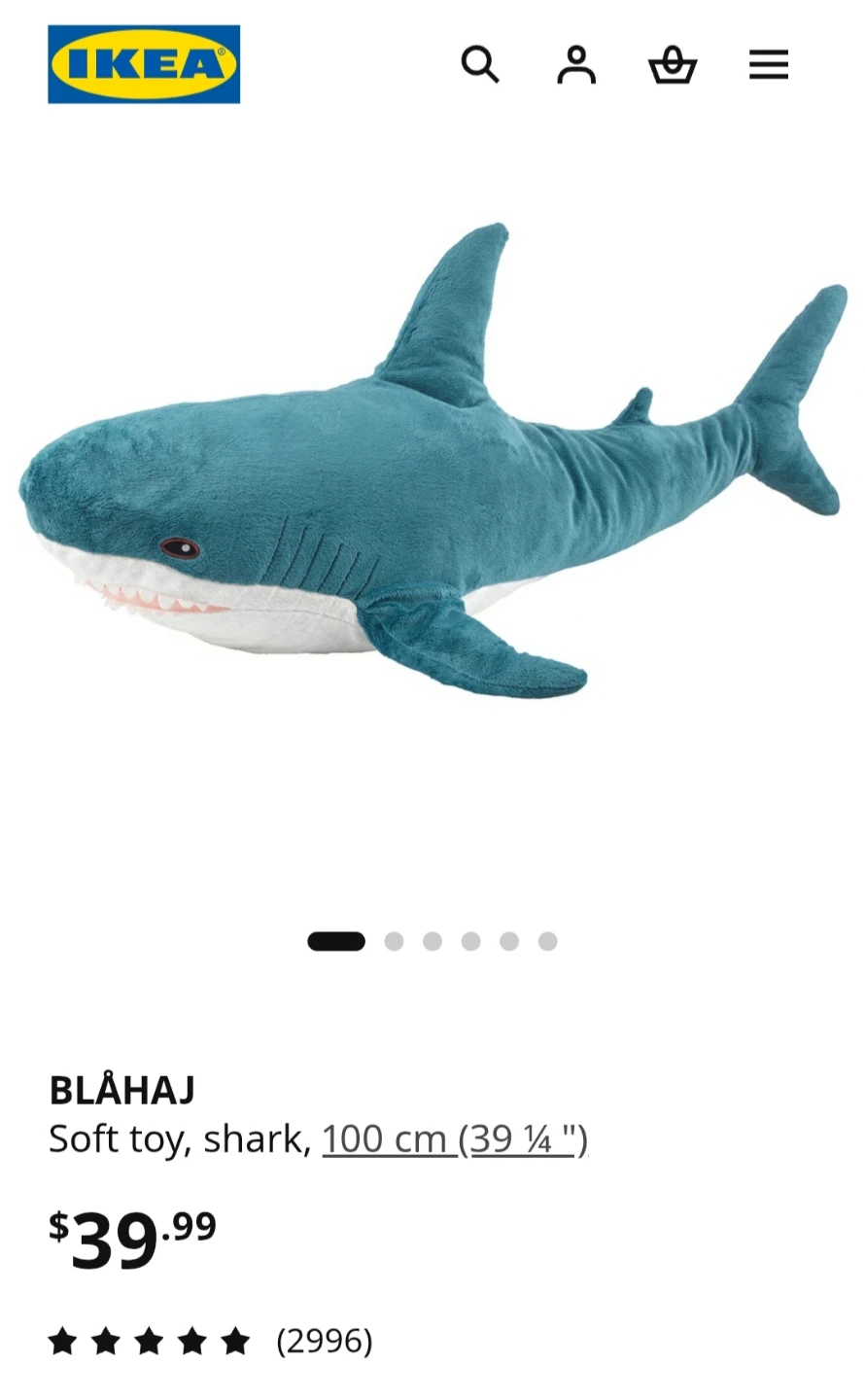 Brand New IKEA BLÅHAJ Soft Toy Shark 100 cm