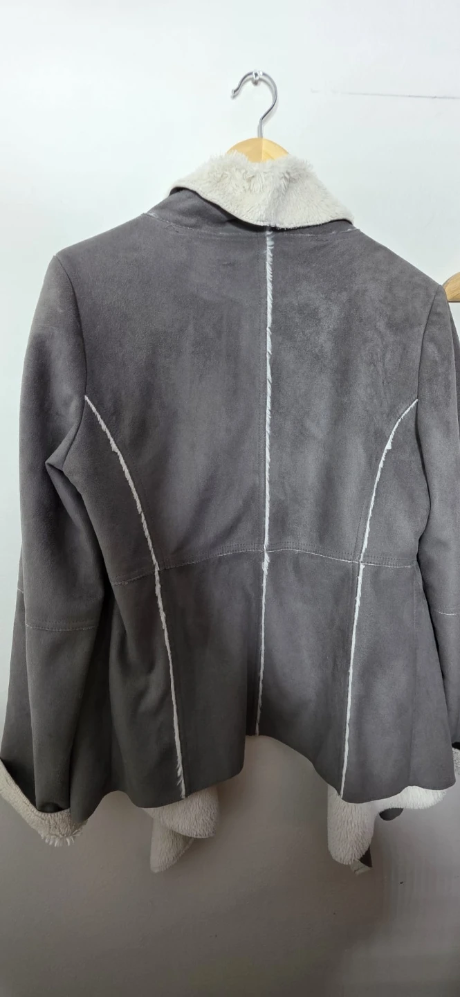 Conrad C Women's Grey Faux Suede Sherpa Lined Jacket Size S - photo 5