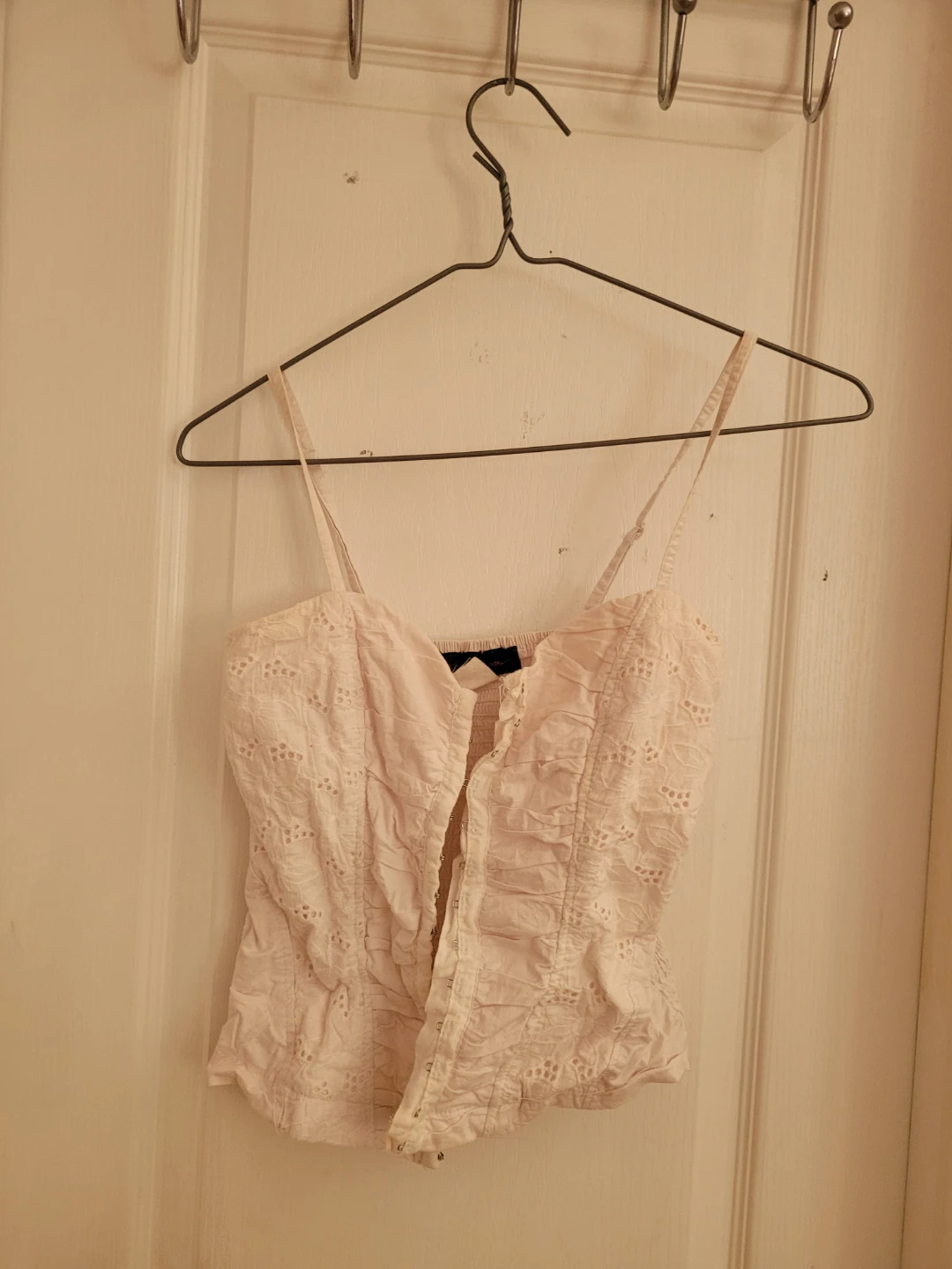 White Eyelet Corset Top