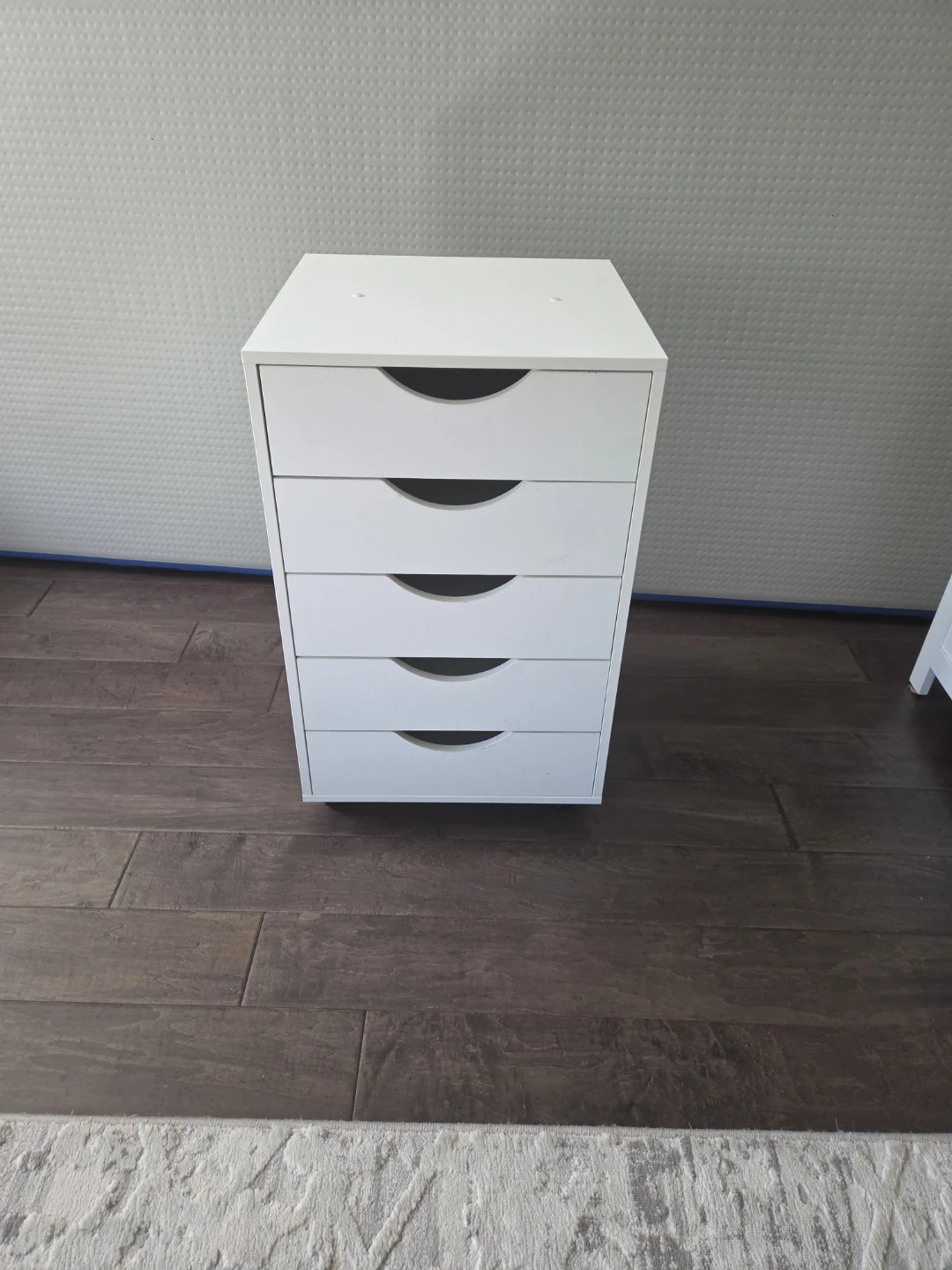 White 5 Drawer Rolling Storage Unit